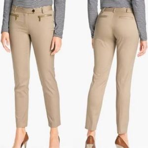 Michael Kors Women Beige Flat Front Ankle Pant. Sz 12